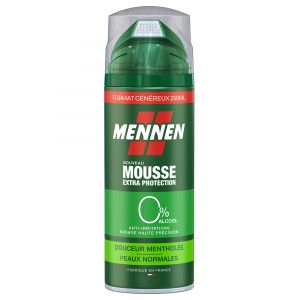 Mennen Mousse de Rasage Extra Protection Douceur Mentholée Peaux Normales 200 ml