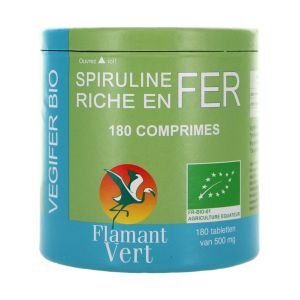 Flamant Vert Spiruline Bio Riche en Fer 180 Comprimés