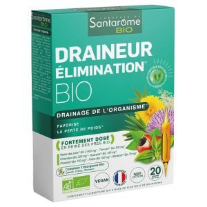 Santarome Draineur Élimination Bio - 20 Ampoules