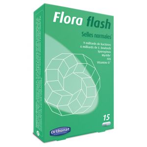 Orthonat Flora Flash Selles Normales à l'Extrait de Myrtille 15 Gélules