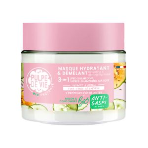 Pulpe de Vie Masque Capillaire Melon Hydratant et Démêlant 3en1 Bio 300 ml