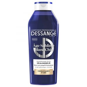 Dessange &Acirc;ge Sublime Blanc Chic Shampoing Bleu D&eacute;jaunisseur Cheveux Blancs et Gris 280 ml