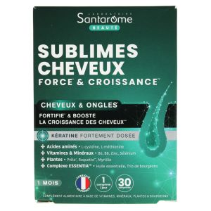 Santarome Sublimes Cheveux Force & Croissance - Complément Cheveux - 30 Comprimés