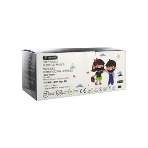 Médi-Santé Masque Chirurgical Jetable Enfant Type IIR EFB 98% Noir 50 Masques