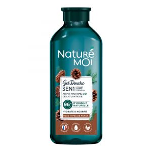 Naturé Moi Gel Douche 3 en 1 - Visage Corps Cheveux - Pin Maritime Bio - Hydrate et Nourrit - Tous Types de Peau - 250 ml