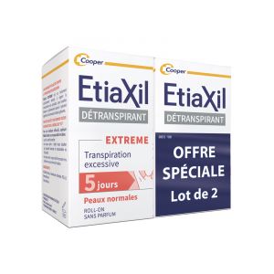 Etiaxil Détranspirant Extrême Aisselles Peaux Normales Transpiration Excessive Roll-On 2 x 15 ml