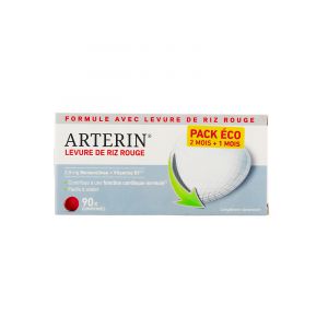 Arterin Levure de Riz Rouge 2,9 mg 2 Mois + 1 Offert 90 Comprimés