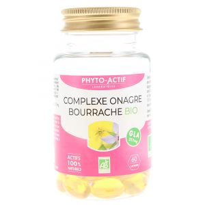 Phyto-Actif Complexe Onagre Bourrache GLA 217 mg Bio 60 Capsules