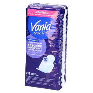 Vania Serviettes Hygiéniques Maxi Confort Nuit 12 Serviettes