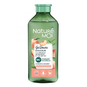 Naturé Moi Gel Douche Douceur - Pêche et Thé Vert Bio - Hydrate et Nourrit - Tous Types de Peau - 250 ml
