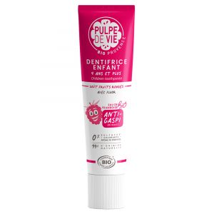 Pulpe de Vie Dentifrice Enfant Goût Fruits Rouges à l'extrait de Framboise Bio 75 ml