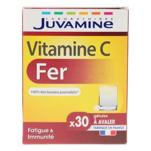 Juvamine Fer + Vitamine C Fatigue 30 Gélules