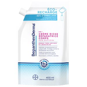 Bepanthen Derma Crème Riche Réparatrice Corps Éco-Recharge 400 ml