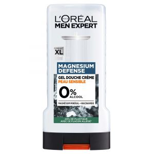 L'Oréal Paris Men Expert Magnesium Defense Gel Douche Crème Peau Sensible 0% Alcool 300 ML