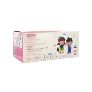 Médi-Santé Masque Chirurgical Jetable Enfant Type IIR EFB 98% Rose 50 Masques