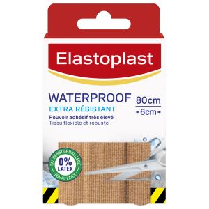 Elastoplast Pansements Extra Résistant Waterproof 8 Bandes de 10 cm X 6 cm