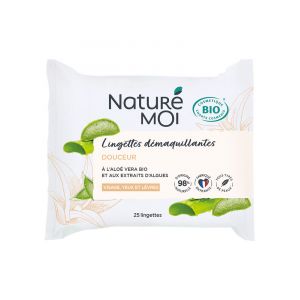 Naturé Moi Lingettes Démaquillantes Douceur Visage Yeux et Lèvres Bio 25 Lingettes