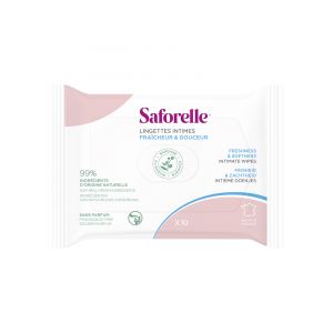Saforelle Lingettes Intimes Fra&icirc;cheur et Douceur 10 Lingettes