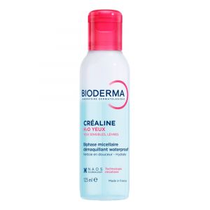 Bioderma Cr&eacute;aline H2O Yeux Sensibles & L&egrave;vres Biphase Micellaire D&eacute;maquillant Waterproof 125 ml