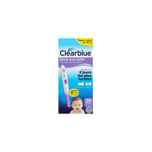 Clearblue Test d'Ovulation Digital 2 Jours es + Fertiles 20 Unités