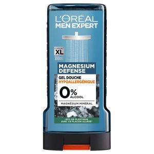 L'Oréal Paris Men Expert Magnesium Defense Gel Douche Hypoallergénique 0% Alcool 300 ML