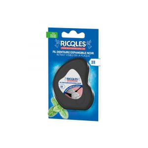 Ricql&egrave;s Fil Dentaire Expansible Noir Menthe Poivr&eacute;e 30 m