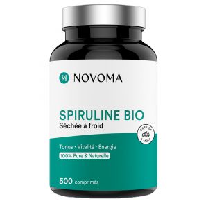Novoma Spiruline Séchée à Froid Tonus Vitalité & Énergie Bio 500 Comprimés