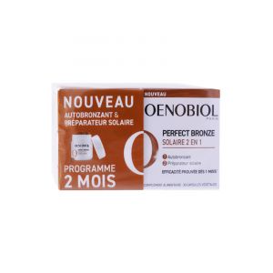 Oenobiol Perfect Bronze Solaire 2 en 1 - Autobronzant & Préparateur Solaire - 60 Capsules