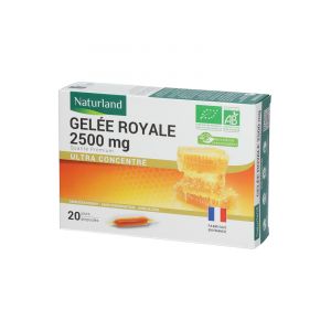 Naturland Gelée Royale 2500 mg ultra Concentré Bio 20 Ampoules