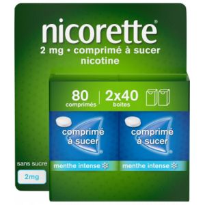 Nicorette 2 mg Comprim&eacute;s &agrave; Sucer Menthe Douce - Sevrage tabagique - Pharmacie en ligne LaSante.net