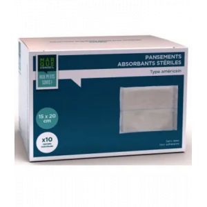 Marque Conseil Pansements Absorbants St&eacute;riles 10 x 20 cm x 25 cm - Premiers soins - Pharmacie en ligne LaSante.net