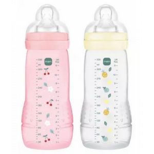 MAM Easy Active 2 Biberons 2eme &Acirc;ge 330 ml 6 Mois et + D&eacute;bit Tres Rapide