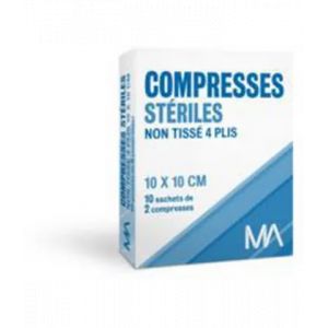 Marque Conseil Compresses St&eacute;riles Non Tiss&eacute;es 10 x 10 cm - Premiers soins - Pharmacie en ligne LaSante.net