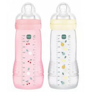 MAM Easy Active 2 Biberons 2eme &Acirc;ge 330 ml 6 Mois et + D&eacute;bit Tres Rapide