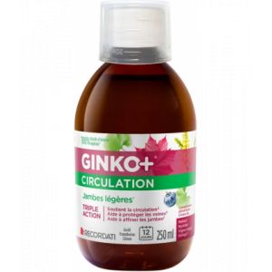 Ginko+ Circulation Jambes L&eacute;g&egrave;res Solution Buvable 250 ml - Circulation veineuse - Pharmacie en ligne LaSante.net