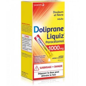 DolipraneLiquiz 1000 mg Sachets x 8 - Douleurs et fi&egrave;vres - Pharmacie en ligne LaSante.net