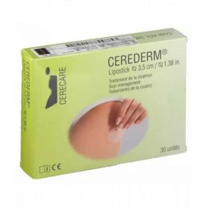 Cerecare Cerederm Lipostick Traitement de la Cicatrice &Oslash; 3,5 cm 30 Unit&eacute;s - Pansements - Pharmacie en ligne LaSante.net