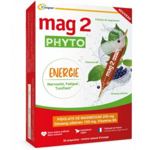 Mag 2 Phyto &Eacute;nergie Ampoules x 30 - Tonus et fatigue - Pharmacie en ligne LaSante.net