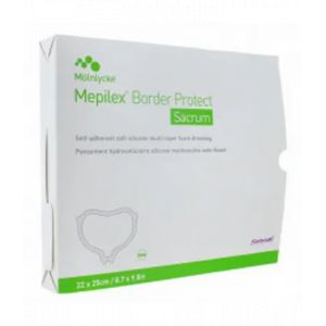 Mepilex Boder Sacrum Protect Pansement Hydrocellulaire Silicon&eacute; 16 x 20 cm x 10 - Pansements hydrocellulaires - Pharmacie en ligne LaSante.net