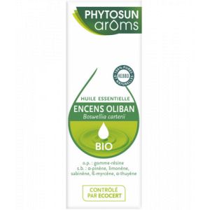 Phytosun Aroms Huile Essentielle Bio Encens Oliban 5 ml - Huiles essentielles - Pharmacie en ligne LaSante.net