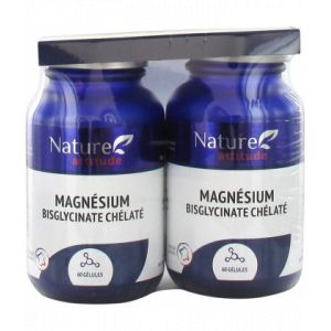 Nature Attitude Magn&eacute;sium Bisglycinate Ch&eacute;lat&eacute; Lot de 2 x 60 G&eacute;lules - Vitalit&eacute; - D&eacute;fenses immunitaires - Pharmacie en ligne LaSante.net