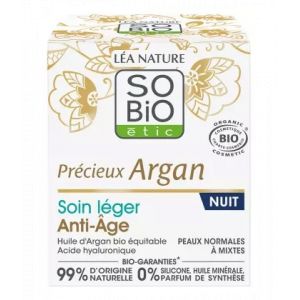 L&eacute;a Nature SO BIO &eacute;tic Pr&eacute;cieux Argan Soin L&eacute;ger Anti-&Acirc;ge Nuit Bio 50 ml