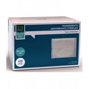 Marque Conseil Pansements Absorbants St&eacute;riles 10 x 10 cm x 20 cm - Premiers soins - Pharmacie en ligne LaSante.net