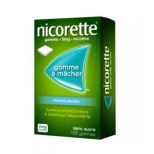 Nicorette 2 mg Menthe Glaciale Sans Sucre gomme - Sevrage tabagique - Pharmacie en ligne LaSante.net