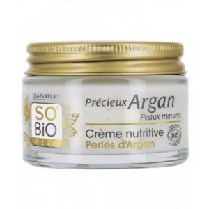 L&eacute;a Nature SO BIO &eacute;tic Pr&eacute;cieux Argan Cr&egrave;me Nutritive Perles d'Argan Peaux Matures Bio 50 ml