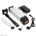 Batterie vélo électrique Maratron "Silver Fish" XH259 - 25,9V / 12Ah - argent - avec support et chargeur - tube de selle