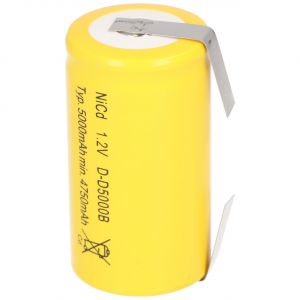 Batterie de remplacement pour batterie Sanyo KR-5000DEL Cadnica Mono avec cosse à souder en forme de U