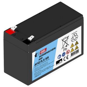 Sonnenschein Batterie au plomb A112/5,5 SR Gel &ndash; 12 V / 5,5 Ah Batterie VRLA longue dur&eacute;e avec Faston 6,3 mm