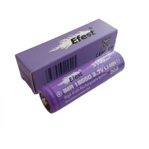 Efest Purple IMR 18650 3100mAh 3.7V (bouton en haut, non prot&eacute;g&eacute;)