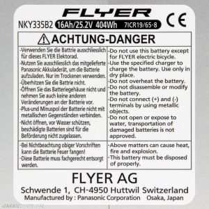 Batterie de vélo électrique FLYER Panasonic Batterie de vélo électrique Premium 26V 16Ah (NKY335B2) - tube de selle